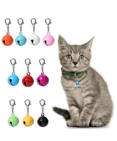 Molain 10Pcs Cat Dog Collar Bells, Jingle Bell for Cat Collar Dog Collars Charms, Colourful Pet Small Bells with Clasps, Pet Collar BellsDIY Crafts Decoration