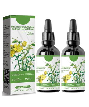 2PcsClearbreath Dendrobium & Mullein Extract - Powerful Lung Support & Cleanse & Respiratory Clearbreath Dendrobium & Mullein Extract Herbal Drops Dendrobium Mullein Extract for Lung