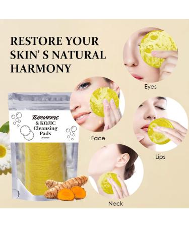 Turmeric & Kojic Acid Face Exfoliator Pad - Cleansing Pads - Gentle Face Toner Pads - Brighting Skin Exfoliating Pads - Exfoliating Face Pads Fade Acne Nourish Face Care - Buy Online on GoSupps.com