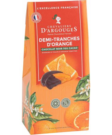 CHEVALIERS D'ARGOUGES French Master Chocolatiers Half slices of orange coated dark chocolate 70% - Tasting case 150g - Buy Online on GoSupps.com