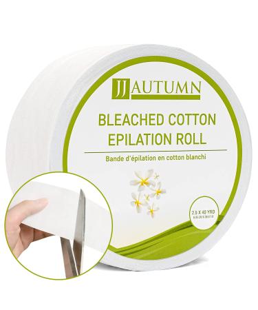 JJ Autumn 100% Cotton Wax Strip Roll for Body, Legs, & Back | Waxing Paper Epilation Strips for Hair Removal | 40 Yard Roll 120 Foot (Pack of 1)