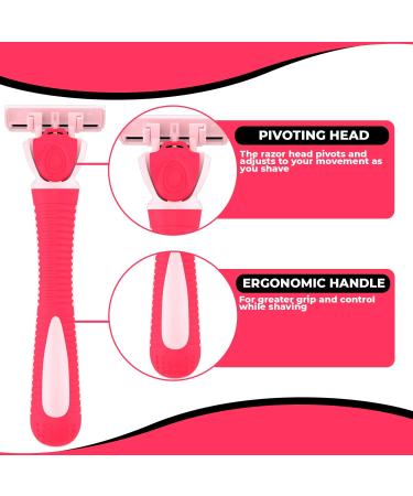 Nylea Women's Razors Set with Dual Lubrication Strip - 20 Refill Cartridges, Aloe Vera & Vitamin E for Smooth Shave - Buy Online on GoSupps.com