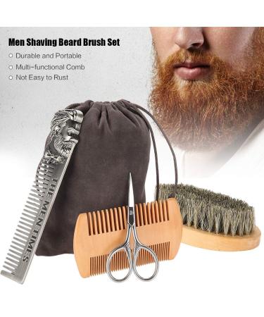 Premium Novel Beard Brush Set | Double-Sided Comb & Scissors Repair Kit for Hair & Beard Care - International Shipping Available - Buy Online on GoSupps.com
