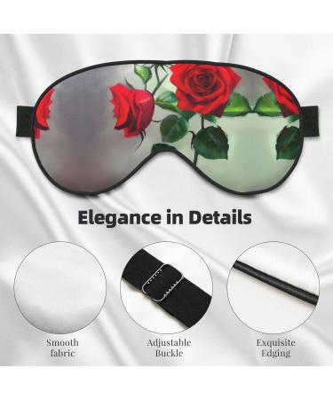 Red Rose Picture Print Unisex Eye Mask | Soft Comfortable Light-Blocking Sleeping Mask for Travel & Home - Buy Online on GoSupps.com