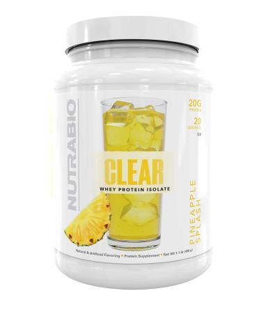 NutraBio Clear Whey Protein Isolate – Pure Whey Isolate for Men and Women, Delicious Fruit Flavors – Non-GMO, Zero Lactose - Pineapple Splash, 20 Servings