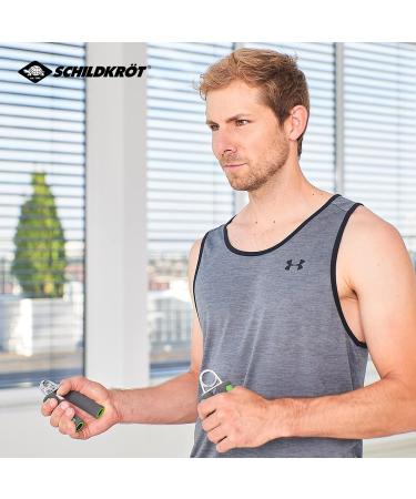 Schildkr t Hand Muscle Trainer 2 Set - Finger & Hand Trainer with Foam Handles | Strengthen Grip & Wrist | 12-15kg Resistance | Climbing & Strength Training - Anthracite Green - Buy Online on GoSupps.com