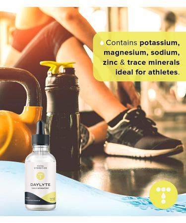 Total Hydration Daylyte Daily Hydration Drops - Lemon Flavor | Sugar-Free Electrolyte Supplement with Magnesium, Calcium, Zinc | 29 Servings - Buy Online on GoSupps.com