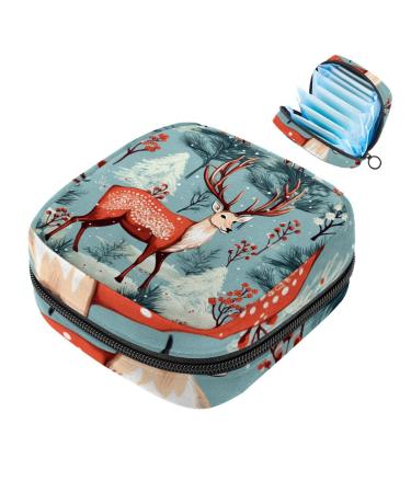 Muooum menstrualpolster bag zipper women's bandage bag tampons collect bags for women girls (Christmas snowman pattern) color 3 1 count (pack of 1)