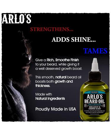 Arlo's Pro Growth Beard Oil - 2.5 oz Bergamot & Juniper | Promotes Beard Growth - International Shipping Available - Buy Online on GoSupps.com