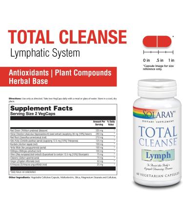 Solaray Total Cleanse Lymph - 60 Vegetarian Capsules for Detox & Immune Support - Buy Online on GoSupps.com