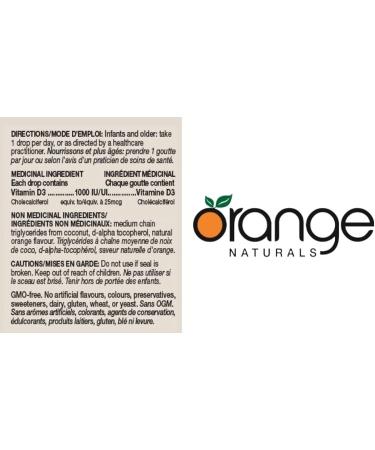 Orange Naturals - Vitamin D3 Drops - Natural Orange Flavour - MCT 1000IU 15ml - Support Bone Health Teeth Reduce Osteoporosis Maintain Muscle Enhanced Absorption & Prevent D Deficiency Cholecalciferol - Buy Online on GoSupps.com