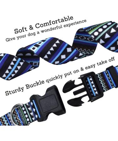 Mihqy Adjustable Soft Dog Collar - Bohemian Floral & Geometric Design for All Sizes (33-55 cm) - Comfort & Style for Small Medium Large Dogs - Buy Online on GoSupps.com