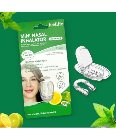 Mini Nasal Inhalator Set with Essential Oils - FEELLIFE Aromatherapy - 100% Natural Lavender Eucalyptus & Spearmint - Perfect for Home Office & Travel - Buy Online on GoSupps.com