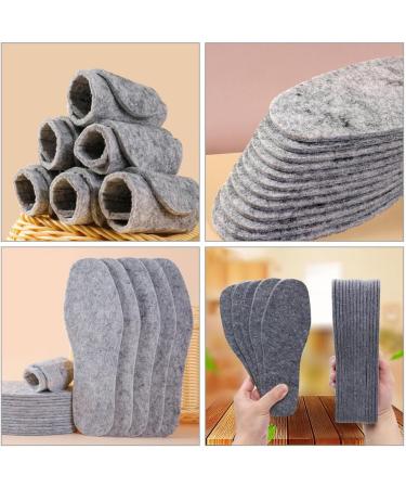 Buy 5 Pairs Wool Shoe Insoles | Winter Warm Felt Inserts for Men & Women | Soft Cushion Boot Insoles - Grey - Buy Online on GoSupps.com