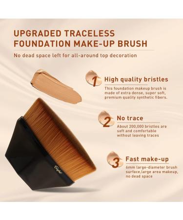 Black Diamond-shaped Kabuki Foundation Makeup Brush with Storage Case - Ideal for Blending Liquid, Cream, or Powder Cosmetics - Buy Online on GoSupps.com