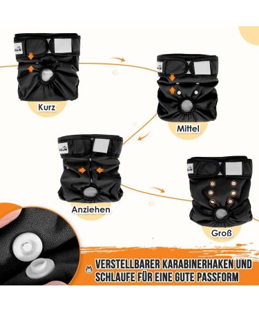 Buy Slowton Adjustable Dog Diapers for Bitches - Eco-Friendly Washable Incontinence & Runoff Solution - Black XL - Buy Online on GoSupps.com