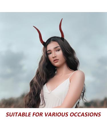 Kichvoe Halloween Horns Headband Sheep Horn Hair Hoop Devil Demon Horns Cosplay Fancy Dress Photo Props Hair Accessory Christmas Halloween Decoration - Buy Online on GoSupps.com