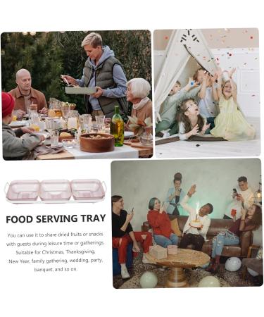 DEARMAMY Plates 1 Set Dried Fruit Storage Box Dipping Sauce Bowl Section Make Tea Serving Tray 37.5x12.4cm Dark Red - Buy Online on GoSupps.com