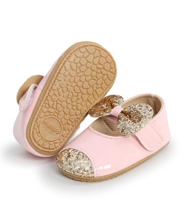 RVROVIC Baby Girl Moccasins Infant Princess Sparkly Premium Lightweight Soft Sole Prewalker Toddler Girls Shoes 6-12 Months 3 Pink