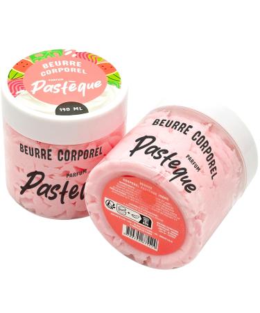 Beurre Corporel Fouett - Soin Peau S che Corps et Mains - Pour Homme et Femme - Hydratant - Adoucissant - Lissant - Nourrissant - 190 ml - Senteur Past que Rose 190 g (Lot de 1)