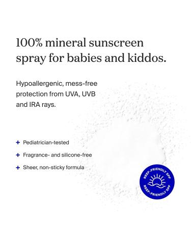 Supergoop! Sunnyscreen 100% Mineral Spray SPF 50 - 3.4 fl oz | Gentle Sunscreen for Babies & Kids | Pediatrician Tested, Hypoallergenic formula - Buy Online on GoSupps.com