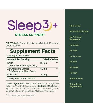 Nature's Bounty Stress Support Plus Melatonin Sleep3 Maximum Strength 100% Drug Free Sleep Aid Dietary Supplement with Ashwagandha Time Release Technology 10mg 56 Tri-Layered Tablets (Pack of 2) - Buy Online on GoSupps.com