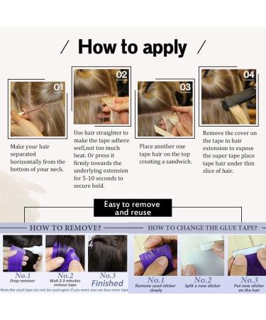 Moresoo 24 Ombre Tape In Hair Extensions - #1B Black, Ash Blonde & Platinum Blonde, 100g, 40PCS - Buy Online on GoSupps.com