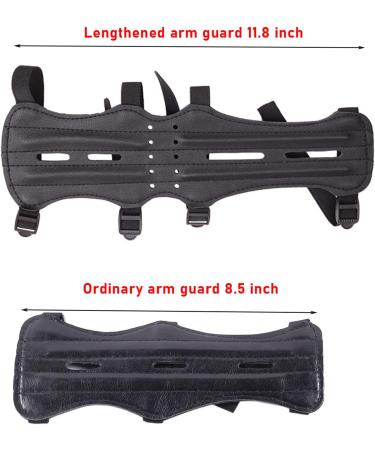 SOPOGER Archery Arm Guard - Adjustable Extended Forearm Protector for Youth & Adults | Lightweight PU Leather | 4-Strap Buckles | Ideal for Shooting & Hunting - 11.8 Inch - Buy Online on GoSupps.com