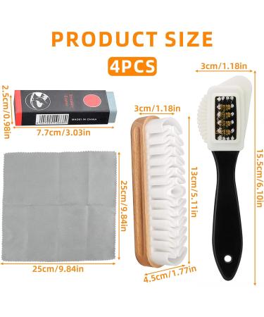4pcs Suede Brush for Shoes Nubuck Crepe Brushes Multifunctional Brass Nylon Bristle 4-Sided Shoe Cleaner for Clean Suede Nubuck Verlour Easy Stain Removal Cleaning Tools with Eraser and Clean Cloth - Buy Online on GoSupps.com