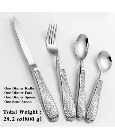 KIRIMON Non-Slip Weighted Utensils for Hand Tremors - Stainless Steel Weighted Utensil Set for Arthritis, Elderly, Parkinson's - 4 Piece Adaptive Eating Set - Buy Online on GoSupps.com