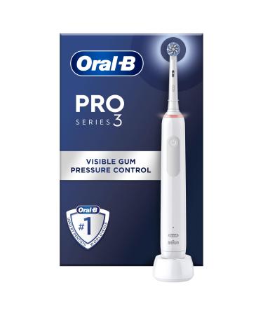 Oral-B Pro 3 Electric Toothbrushes For Adults Christmas Gifts For Women / Him 1 Toothbrush Head 3 Modes with Teeth Whitening 2 Pin UK Plug 3000 White White Sensitive Clean