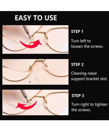 Glasses Repair Set - 30 Nose Pads Tweezers Cleaning Cloth & Organizer for Glasses & Sunglasses - Buy Online on GoSupps.com