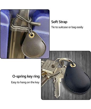 2-Pack Airtag Shell Key Rings - Black Leather Protectors for Apple Item Finder | Hidden Key Ring GPS Locator & Organizer Accessories - Buy Online on GoSupps.com