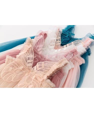 PythJooh Baby Girl Tulle Dress with Butterfly Wings | Sleeveless Tutu Princess Dress for Toddlers | Daisy Stars Sundress (6-9 Months, White) - Buy Online on GoSupps.com