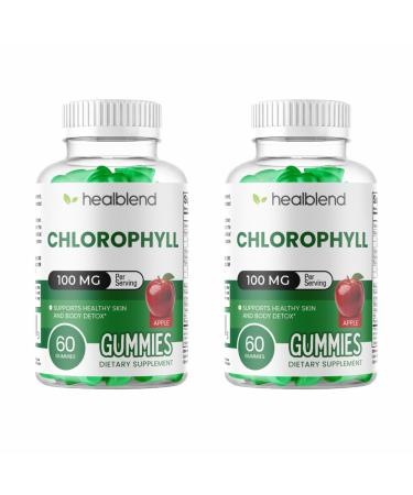 healblend Chlorophyll Gummies 100mg - Vegan Internal Deodorant for Body Detox & Skin Health - Natural Apple Flavor - Energy & Immune Support Supplement - 60 Gummies (2)