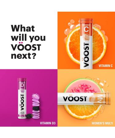 Voost Beauty Biotin Vitamin E C Collagen Effervescent Tablet 40ct - Strawberry Kiwi Flavor, Sugar-Free, Low Calorie - Hair Skin Nail Support - Buy Online on GoSupps.com