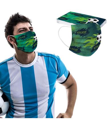 10PC 3-Ply Disposable_Face_Mask with Football Patterns Design Breathable Comfortable for Women Men Adults Use - Buy Online on GoSupps.com