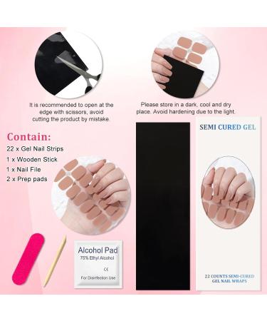 CBOIC 22PCS UV Gel Nail Polish Stickers - Long-Lasting Warm Nude Nail Strips | Semi-Hardened Gel Film for Women & Girls - Shop Internationally! - Buy Online on GoSupps.com