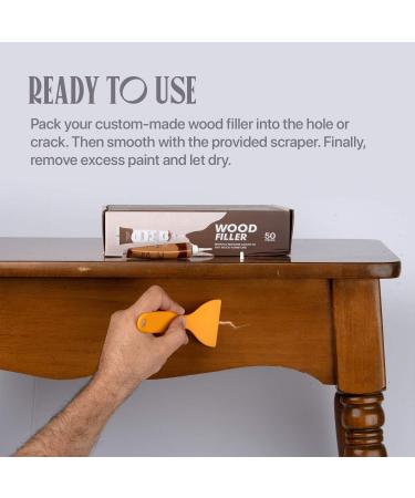 Katzco Furniture Repair Wood Fillers - Set of 25 - Resin Repair Compounds and Brushes with Plastic Scraper - For Stains  Scratches  Wood Floors  Tables  Desks  Carpenters  Bedposts - Buy Online on GoSupps.com