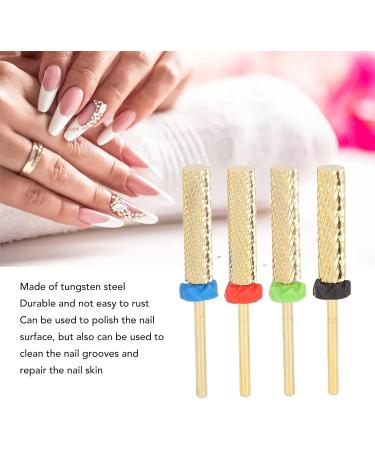 Golden Tungsten Carbide Nail Drill Bits Cylindrical for Comprehensive Nail Care Efficient Manicure - Buy Online on GoSupps.com