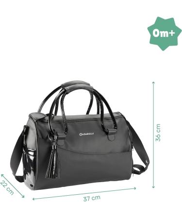 Badabulle Glossy Changing Bag - Stylish Black Baby Nappy Bag for Pram - Buy Online on GoSupps.com
