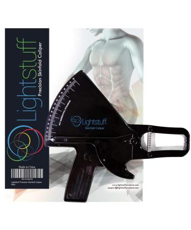 Lightstuff Precision Skinfold Caliper - Easy, Reliable Tool for Monitoring Body Fat - Quick Start Guide for Beginners, Detailed Booklet for Advanced Users - Measures up to 80mm in Skin Fold Thickness