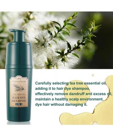 Buy Hair Dye Shampoo 16.9 Fl Oz - Dark Brown Tea Tree Color Shampoo for Men & Women | Safe & Professional 3-in-1 Hair Color Solution - Buy Online on GoSupps.com