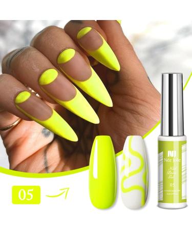 Neon Gel Polish Liner Gel Nail Polish 2 Colors Neon Set Yellow Green Liner Gel Art Soak Off Shimmer Nail Polishes For Drawing Lines Color Painting UV Liner Gel For Women Festival (B) - Buy Online on GoSupps.com