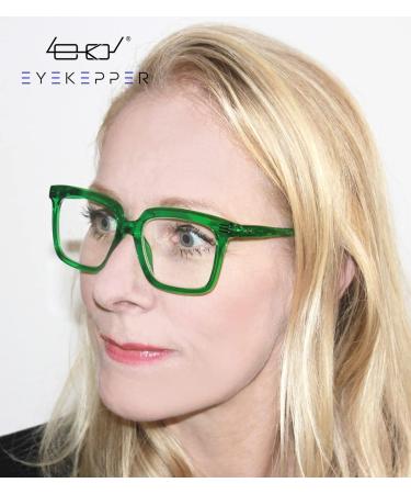 Eyekepper Oversized Rectangular Reading Glasses for Women - High Quality Green +4.00 Reading Aid - Buy Online on GoSupps.com
