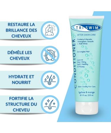 TRISWIM - Anti-Chlorine Hair Care Set Anti-Chlorine Shampoo Chlorine Neutralizing Conditioner Moisturizing Shampoo for Swimmers Conditioner for Swimmers (251+251 ml) - Buy Online on GoSupps.com
