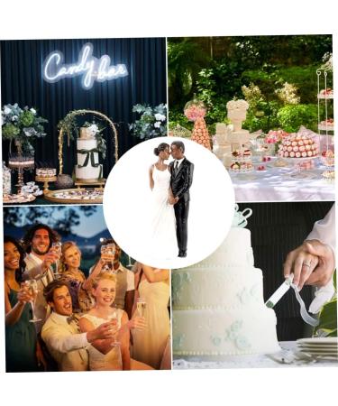 Wedding Cake Topper Resin African American Couple Figurine Centerpiece Decorations for Wedding Anniversary - Buy Online on GoSupps.com