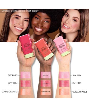 Solid Cheeks Blush 19g 3D Face Blush Rouge Moisturizer Stick Makeup Blush Stick Blush for Cheek Lip and Eye 0.7Oz - Buy Online on GoSupps.com