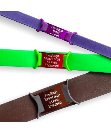 Flexitags Personalised Silent Slide on Dangle-Free Dog ID Tag Deep Diamond Tip Engraved for Durability Ideal for Active Dogs 150+ Colour Combinations Large Black - Buy Online on GoSupps.com