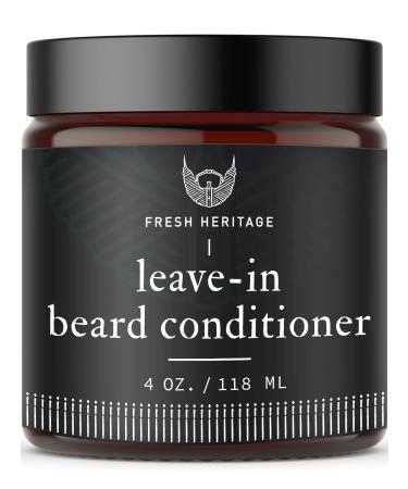 Fresh Heritage Premium Leave-in Beard Conditioner For Men - 4oz 100% All Natural Beard Wash and Conditioner for Daily Use - Beard Softener with Argan Oil - For Softer  Healthier Beard Growth